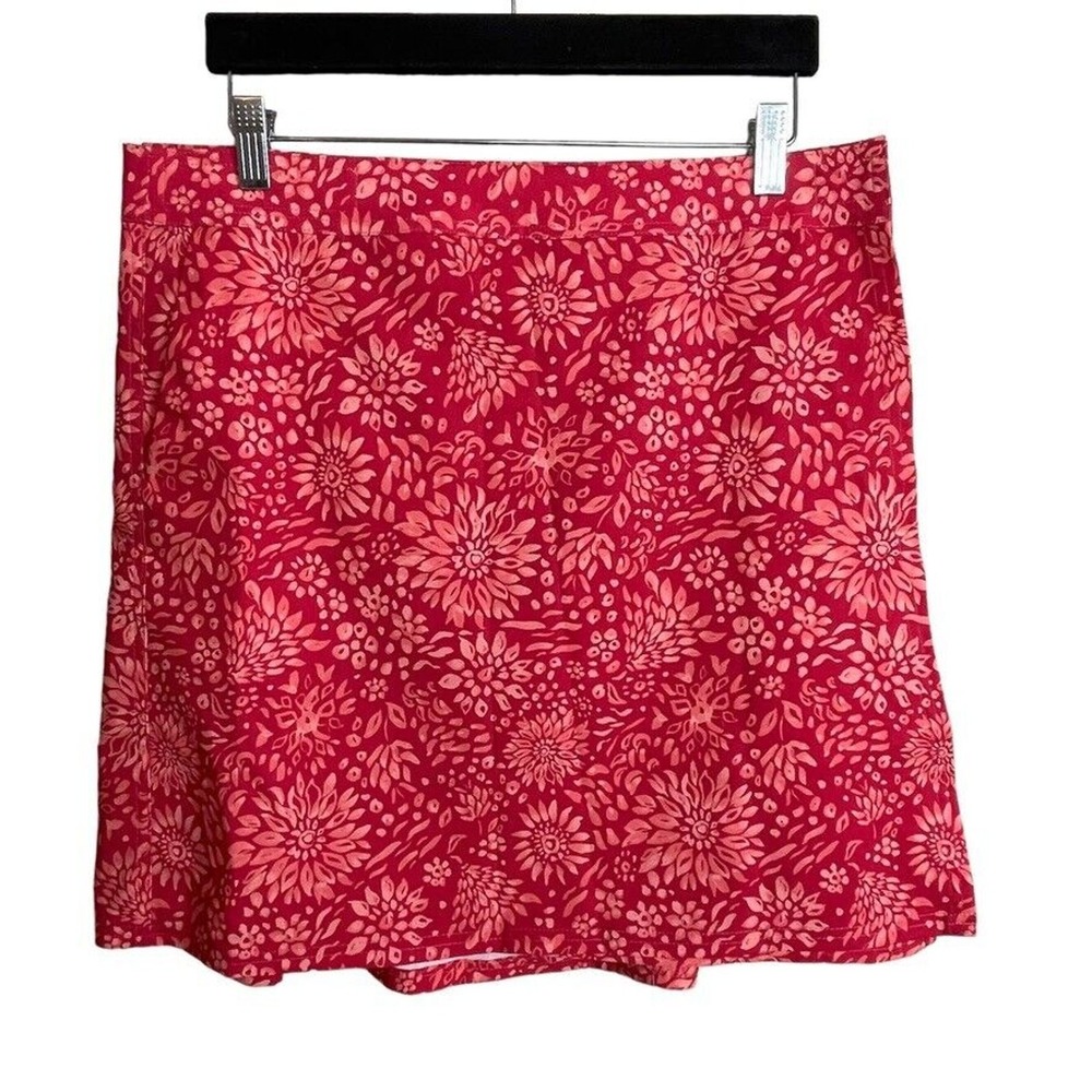 RipSkirt Hawaii 201P Wrap Skirt Women's Sz S Dahlia Teaberry Pockets Beach EUC